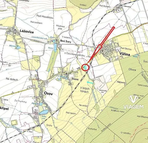 Prodej podílu pole, Osov, 804 m2