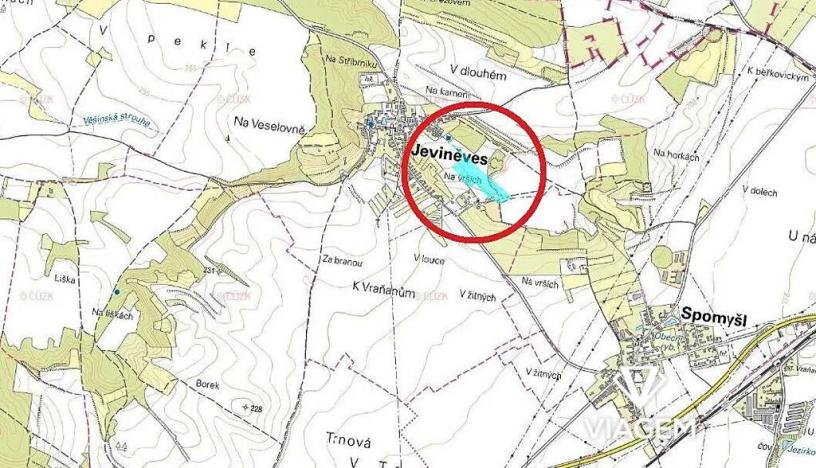 Prodej podílu pole, Jeviněves, 781 m2