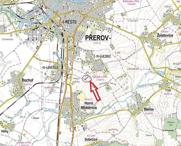 Prodej podílu pole, Horní Moštěnice, 991 m2