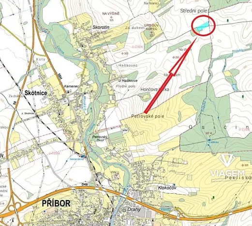 Prodej podílu pole, Skotnice, 4210 m2