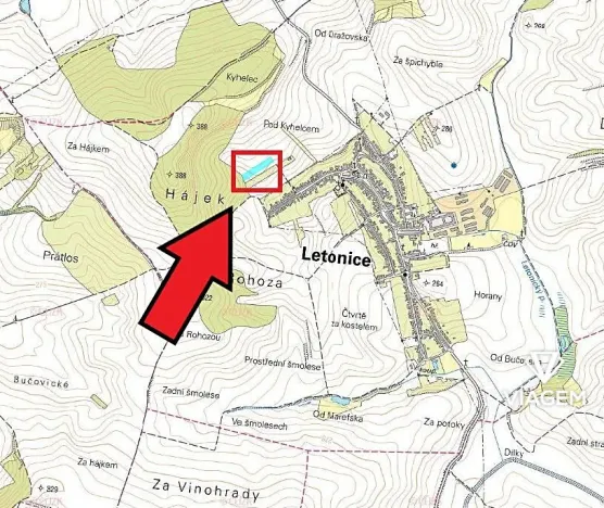 Prodej podílu pole, Letonice, 2980 m2