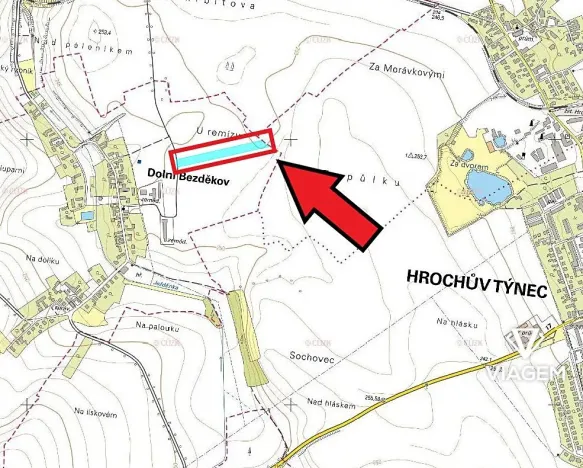 Prodej podílu pole, Dolní Bezděkov, 1673 m2