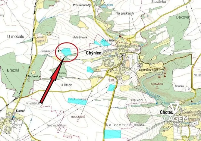Prodej podílu pole, Chýnice, 1403 m2
