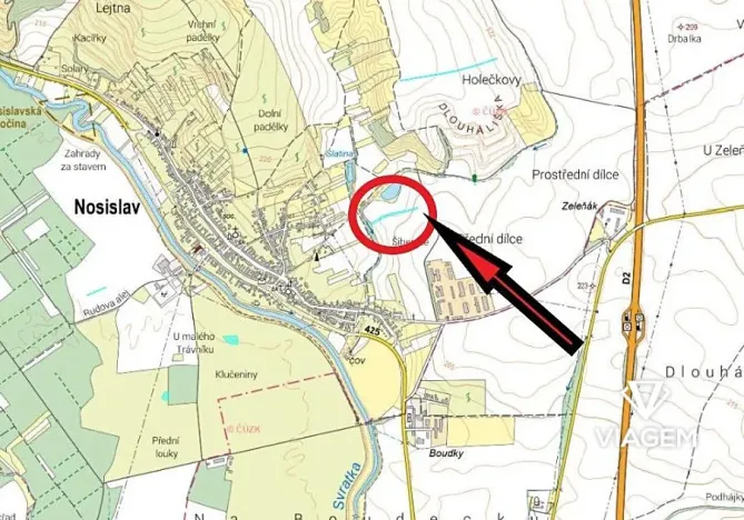 Prodej podílu pole, Nosislav, 709 m2
