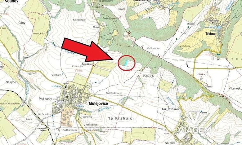 Prodej podílu pole, Mutějovice, 1355 m2