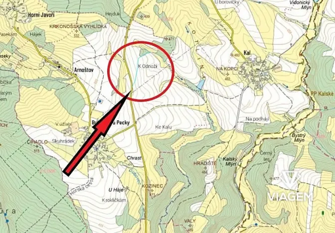 Prodej podílu pole, Pecka, 669 m2