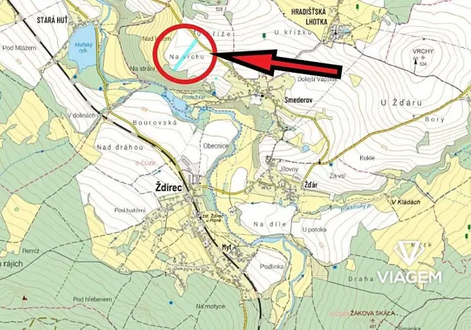 Prodej podílu pole, Ždírec, 1629 m2