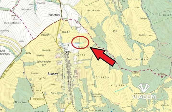Prodej podílu pole, Suchov, 1236 m2