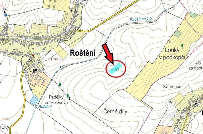 Prodej podílu pole, Roštění, 1196 m2