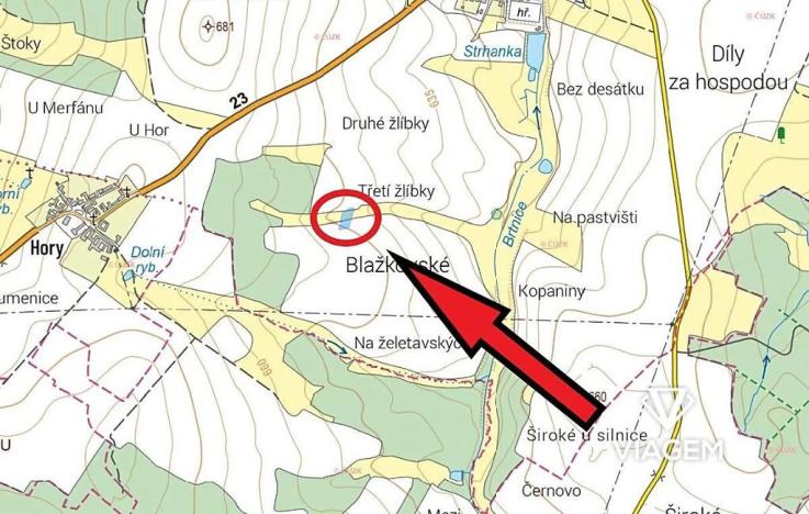 Prodej podílu pole, Předín, 928 m2