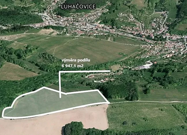 Prodej podílu pole, Luhačovice, 9031 m2