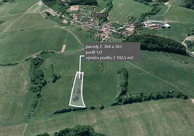 Prodej podílu pole, Podolí, 2102 m2