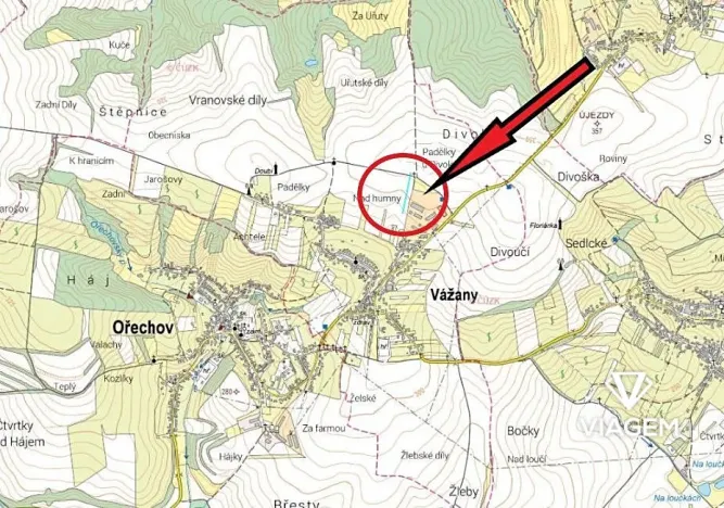 Prodej podílu pole, Vážany, 663 m2