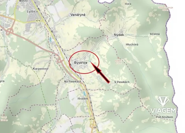 Prodej zahrady, Bystřice, 2841 m2