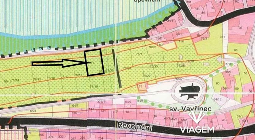 Prodej zahrady, Černčice, 523 m2