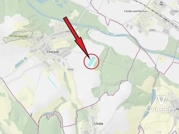 Prodej podílu pole, Choryně, 1131 m2