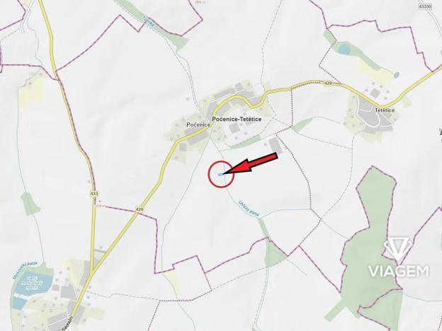 Prodej podílu pole, Počenice-Tetětice, 922 m2