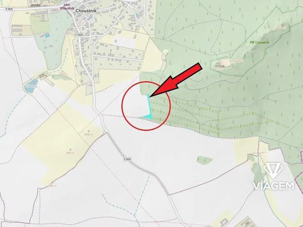 Prodej podílu lesa, Choustník, 510 m2