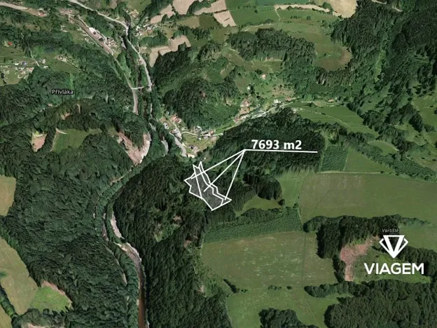 Prodej podílu lesa, Poniklá, 3846 m2