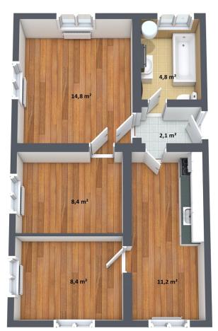 Pronájem bytu 3+1, Lanškroun - Žichlínské Předměstí, Dukelských hrdinů, 50 m2