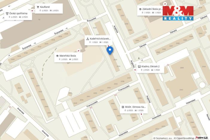 Pronájem bytu 1+kk, Kladno - Kročehlavy, Anglická, 32 m2