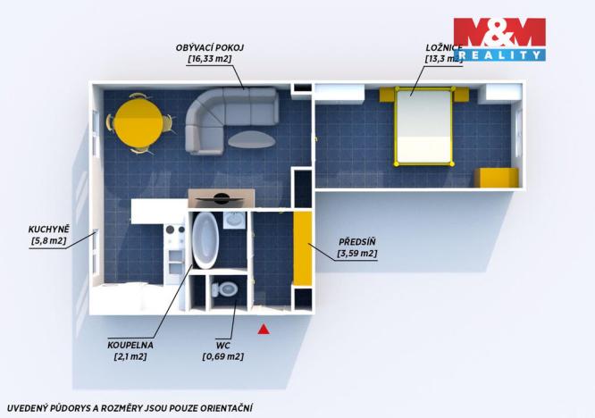 Prodej bytu 2+kk, Praha - Vršovice, Ruská, 42 m2