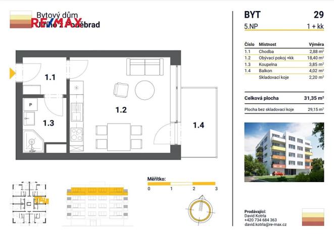 Prodej bytu 1+kk, Uničov, J. z Poděbrad, 31 m2