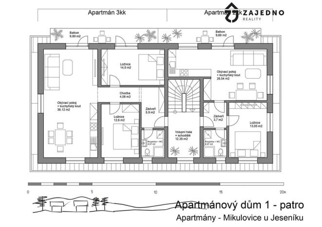 Prodej bytu 3+kk, Mikulovice, 41 m2
