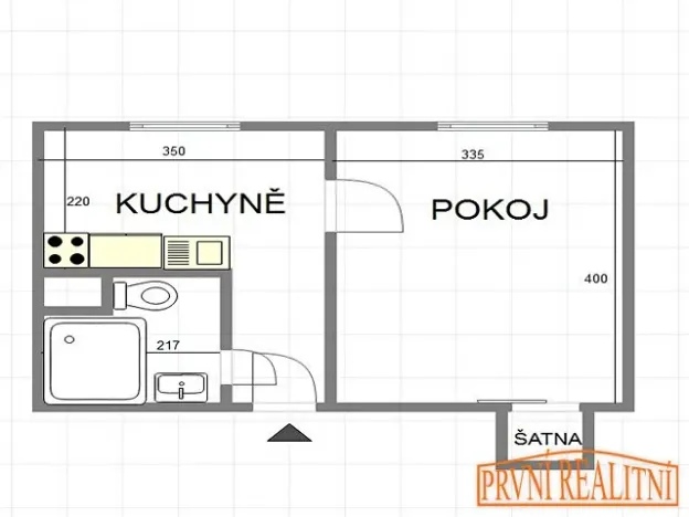 Pronájem bytu 1+1, Uherský Brod, nám. 1. máje, 29 m2