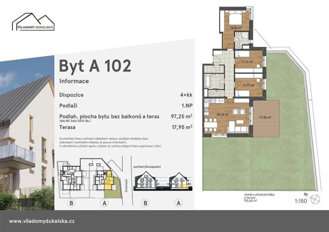 Prodej bytu 4+kk, Liberec, Dukelská, 115 m2