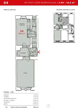 Pronájem bytu 2+kk, Praha - Žižkov, Bořivojova, 49 m2