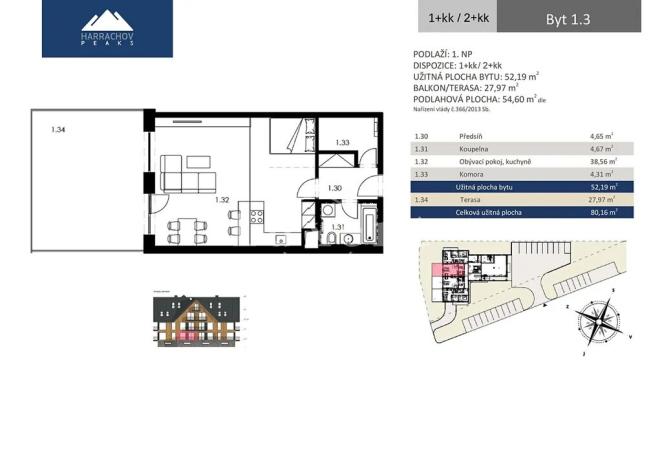 Prodej bytu 2+kk, Harrachov, 80 m2