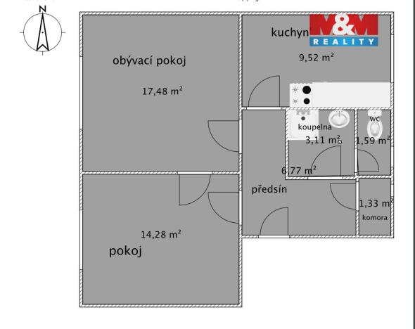 Pronájem bytu 2+1, Liberec - Liberec XIX-Horní Hanychov, Ještědská, 66 m2