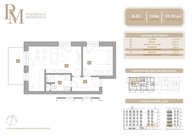 Prodej bytu 2+kk, Lipník nad Bečvou, Mánesova, 47 m2