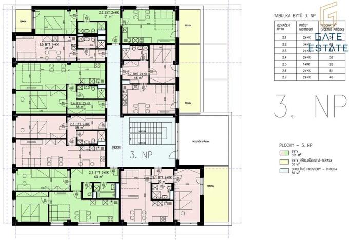 Pronájem bytu 2+kk, Bystřice pod Hostýnem, Sídliště, 46 m2