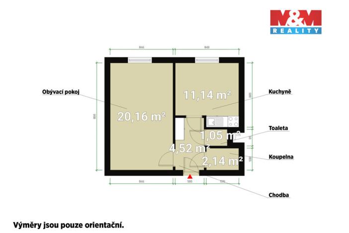 Pronájem bytu 1+1, Horní Bříza, Komenského, 39 m2