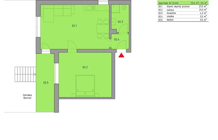 Prodej bytu 2+kk, Bayerisch Eisenstein, Německo, Brennesstraße, 56 m2