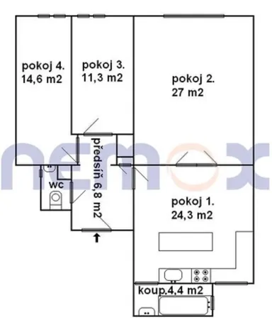 Prodej bytu 4+kk, Brno, Masarykova, 94 m2