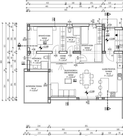 Prodej bytu 2+kk, Privlaka, Chorvatsko, 73 m2