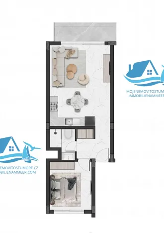 Prodej bytu 2+kk, Agios Amvrosios Keryneias, Kypr, 60 m2