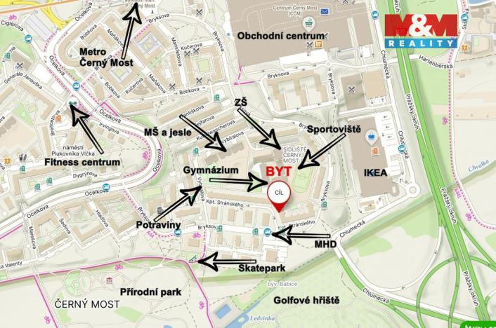 Prodej bytu 3+1, Praha - Černý Most, Kpt. Stránského, 73 m2