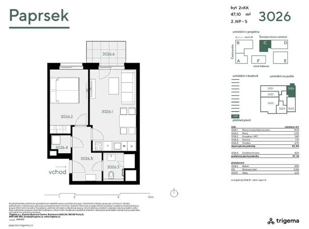 Prodej bytu 2+kk, Praha - Stodůlky, Hábova, 52 m2
