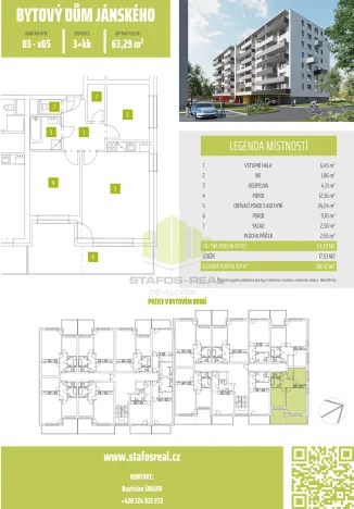 Pronájem bytu 3+kk, Olomouc, Janského, 63 m2