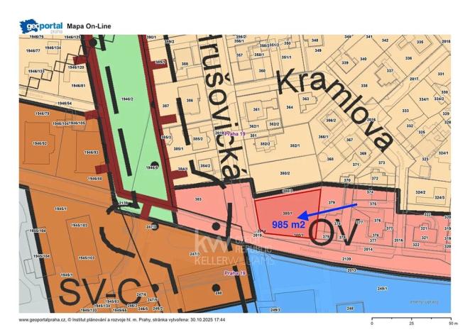 Prodej komerčního pozemku, Praha - Kbely, Toužimská, 985 m2