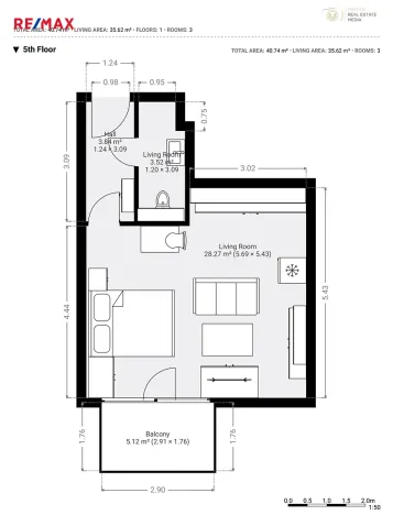Prodej bytu 1+kk, Praha - Motol, Kudrnova, 36 m2