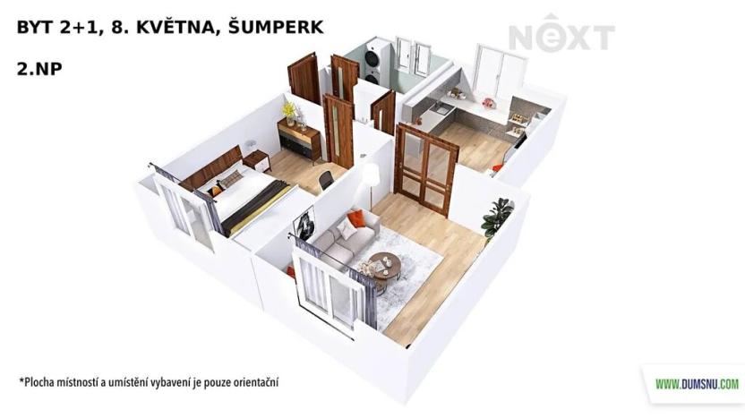 Pronájem bytu 2+1, Šumperk, 8. května, 56 m2