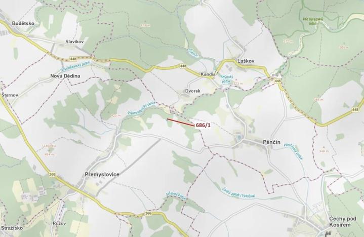 Dražba lesa, Přemyslovice, 1280 m2