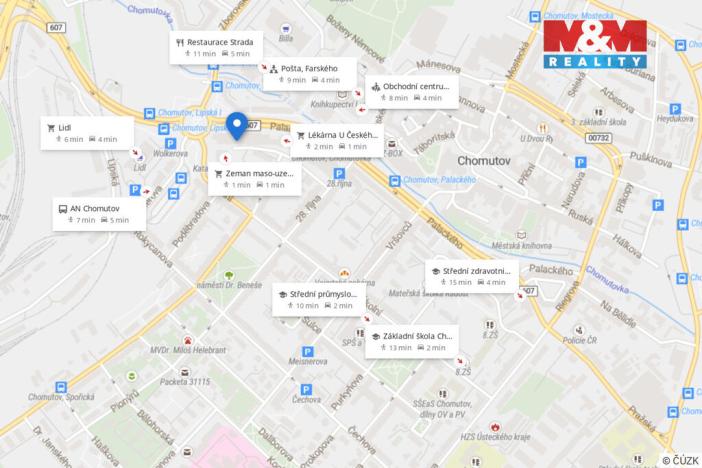 Pronájem bytu 2+1, Chomutov, Palackého, 60 m2