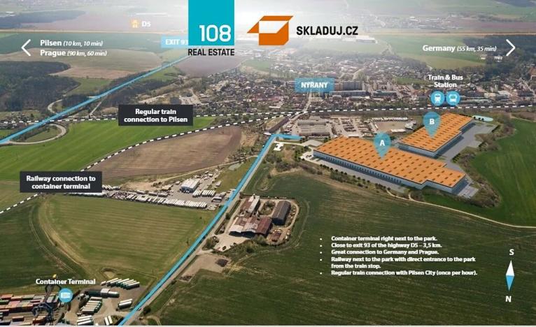 Pronájem skladu, Úherce, 40000 m2