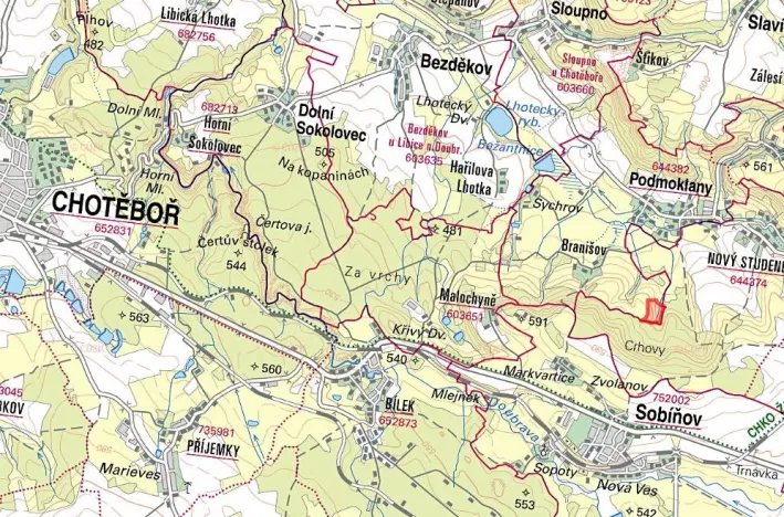 Prodej louky, Podmoklany, 5288 m2